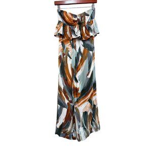 Follow the Sun Paint Brush Print Wide Leg Jumpsuit Small
